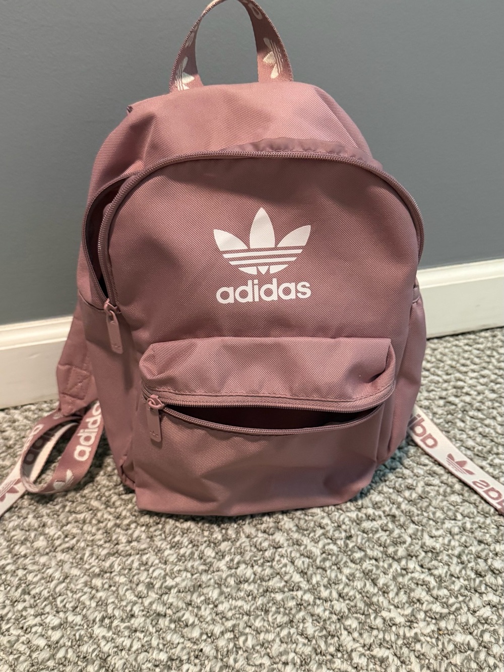 adidas Dusty Rose Pink Trefoil Mini Tote Backpack